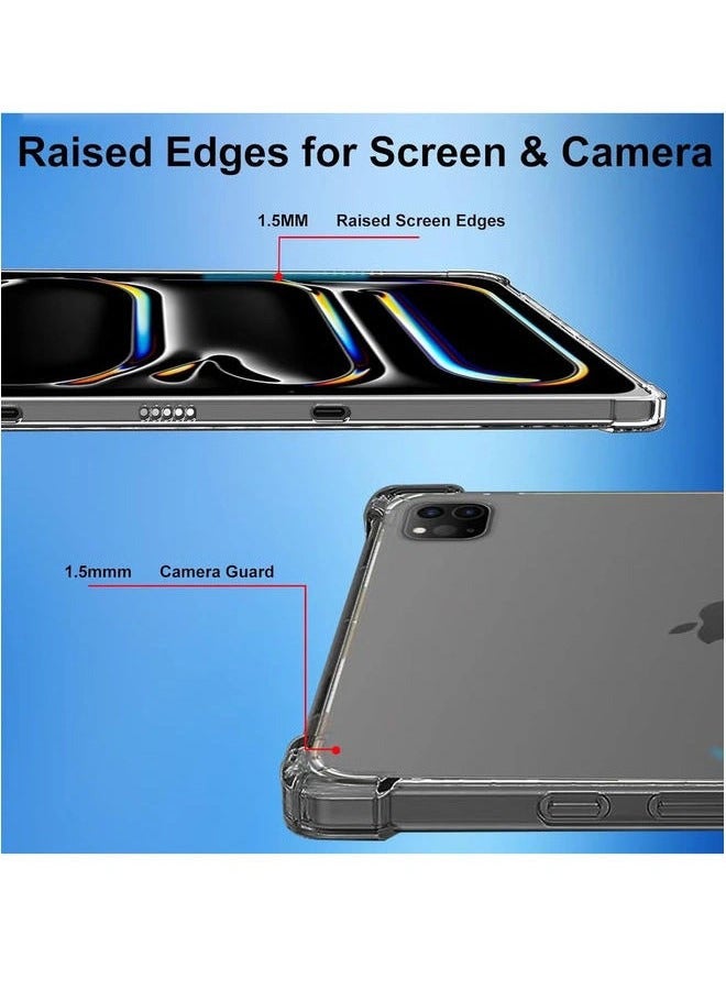 2 in 1  for iPad Pro 11 inch (2024 5th M4 / 2025 6th M5) Protection Pack - Ultra Clear Shockproof Case & Edge-to-Edge Screen Protector, 360 Degree Protection, Back Cover & Screen Protector,Clear - Image 2