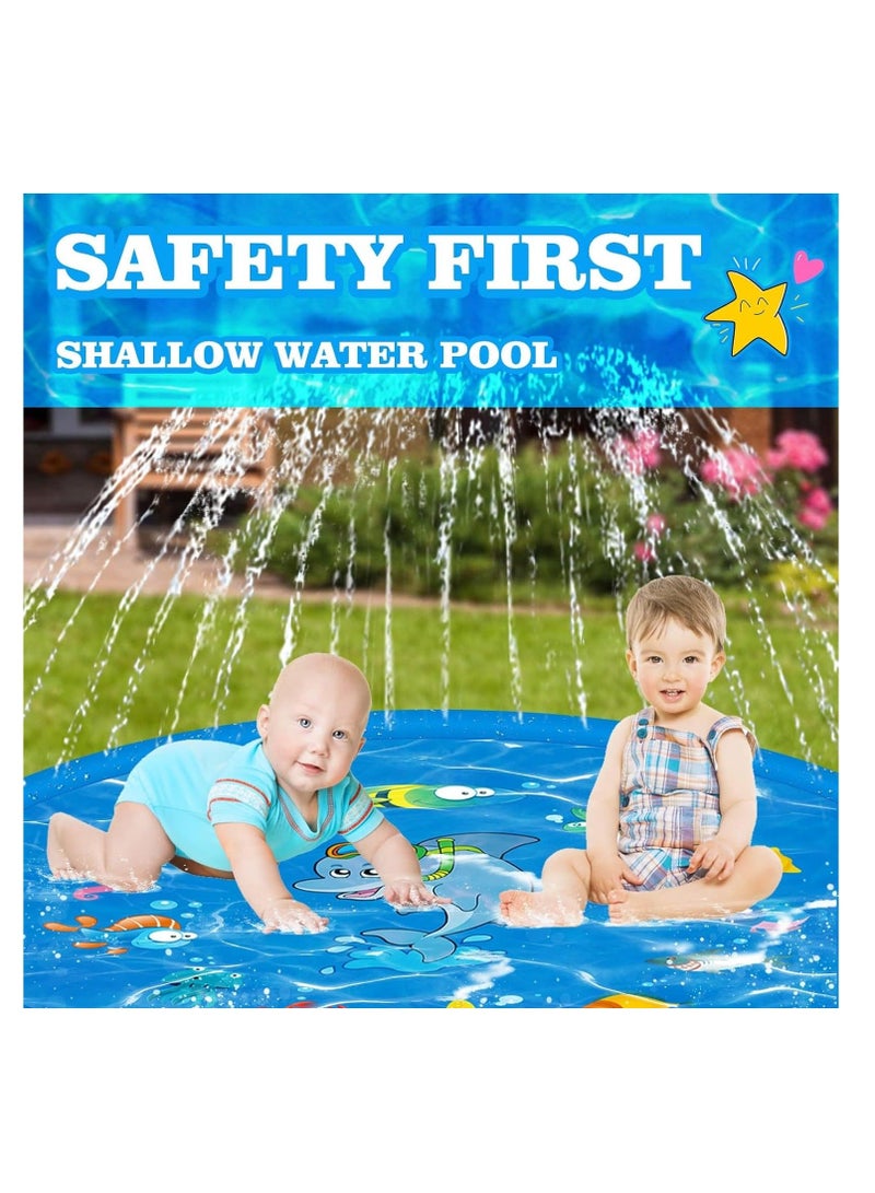 واي آند دي Splash Pad for Kids Outdoor Water Fun 67" Inflatable Play Mat with Sprinklers Age 3-7 Toddler Toy Summer and - Image 2