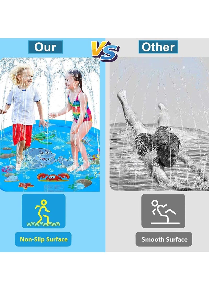 واي آند دي Splash Pad for Kids Outdoor Water Fun 67" Inflatable Play Mat with Sprinklers Age 3-7 Toddler Toy Summer and - Image 4
