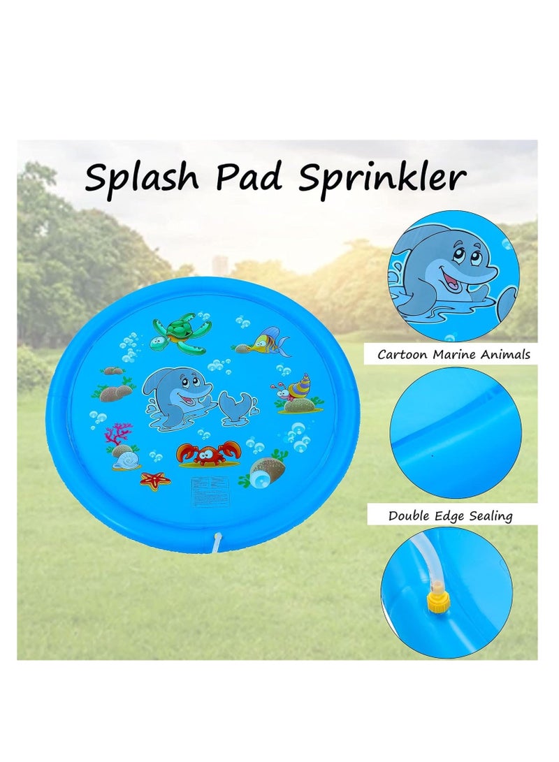 واي آند دي Splash Pad for Kids Outdoor Water Fun 67" Inflatable Play Mat with Sprinklers Age 3-7 Toddler Toy Summer and - Image 3