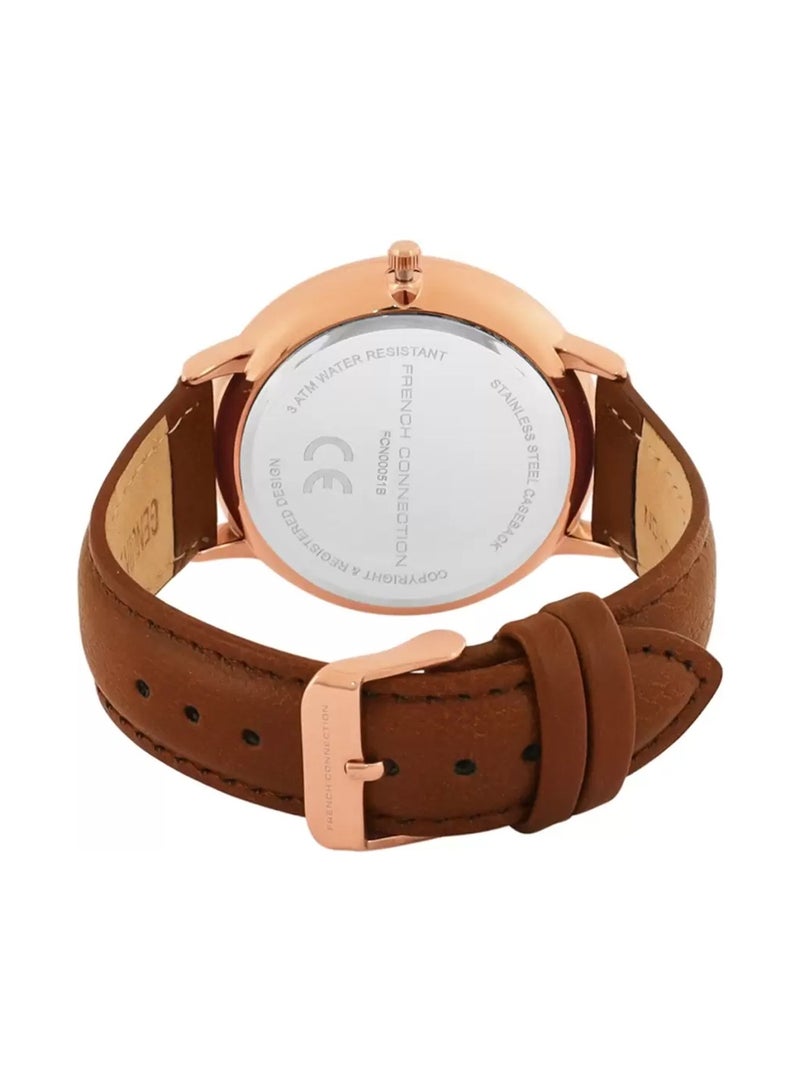 French Connection Mario Men's Leather Straps Analogue Watch FCN00051B - Image 3