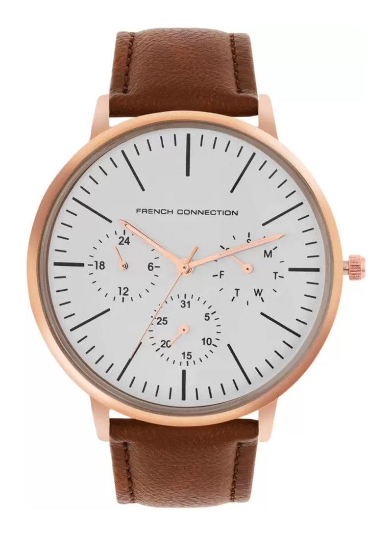 French Connection Mario Men's Leather Straps Analogue Watch FCN00051B - Image 1