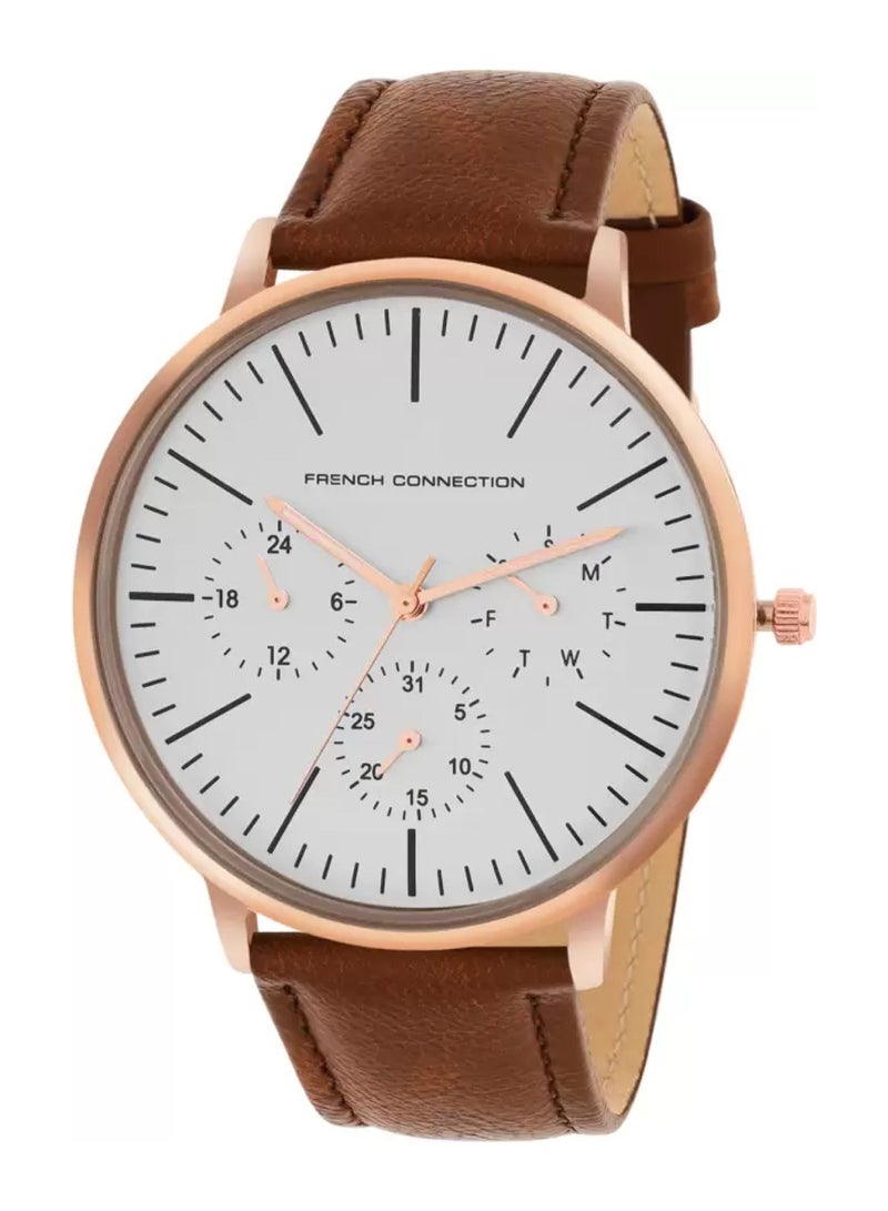 French Connection Mario Men's Leather Straps Analogue Watch FCN00051B - Image 4