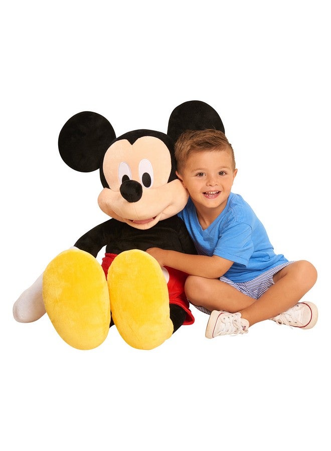 ميكي ديزني جونيور ميكي ماوس 40 بوصة عملاقة من القطيفة ميكي ماوس حيوان محشو للأطفال، ألعاب أطفال للأعمار من عامين فما فوق من جاست بلاي - Image 4