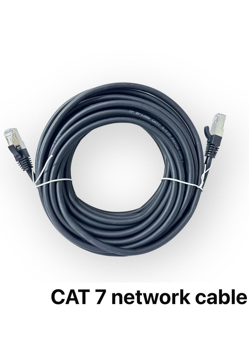 cat 7 network cable 15m black with heads from steel made  - Image 1