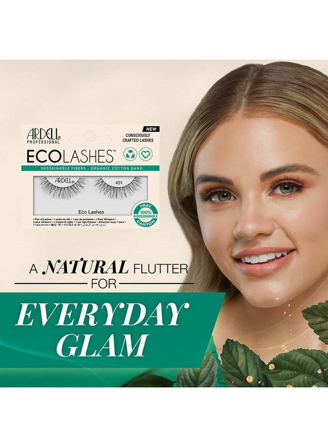 ARDELL Eco Lashes 451, Sustainable Fibers False Eyelashes, Organic Cotton Band, Lightweight Natural Look, 1 Pair - Image 5
