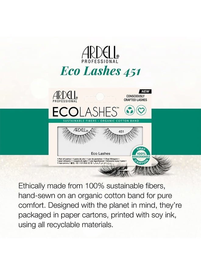 ARDELL Eco Lashes 451, Sustainable Fibers False Eyelashes, Organic Cotton Band, Lightweight Natural Look, 1 Pair - Image 4
