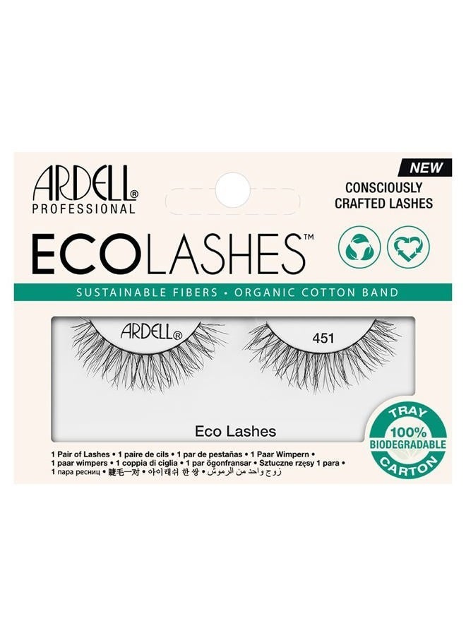 ARDELL Eco Lashes 451, Sustainable Fibers False Eyelashes, Organic Cotton Band, Lightweight Natural Look, 1 Pair - Image 2