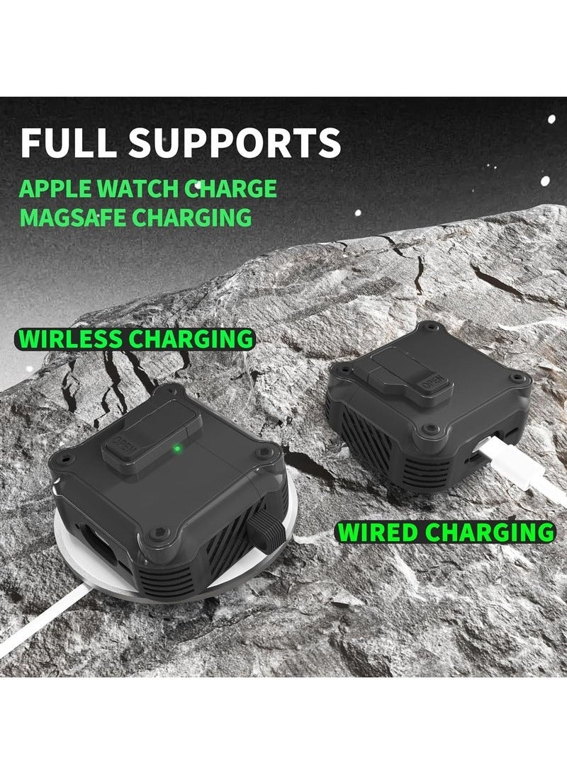 Airpods 1/2 Case Cover for Women Men with Cleaning Kit, Automatic Security Locking Case for Airpods 1/2 Black - Image 4