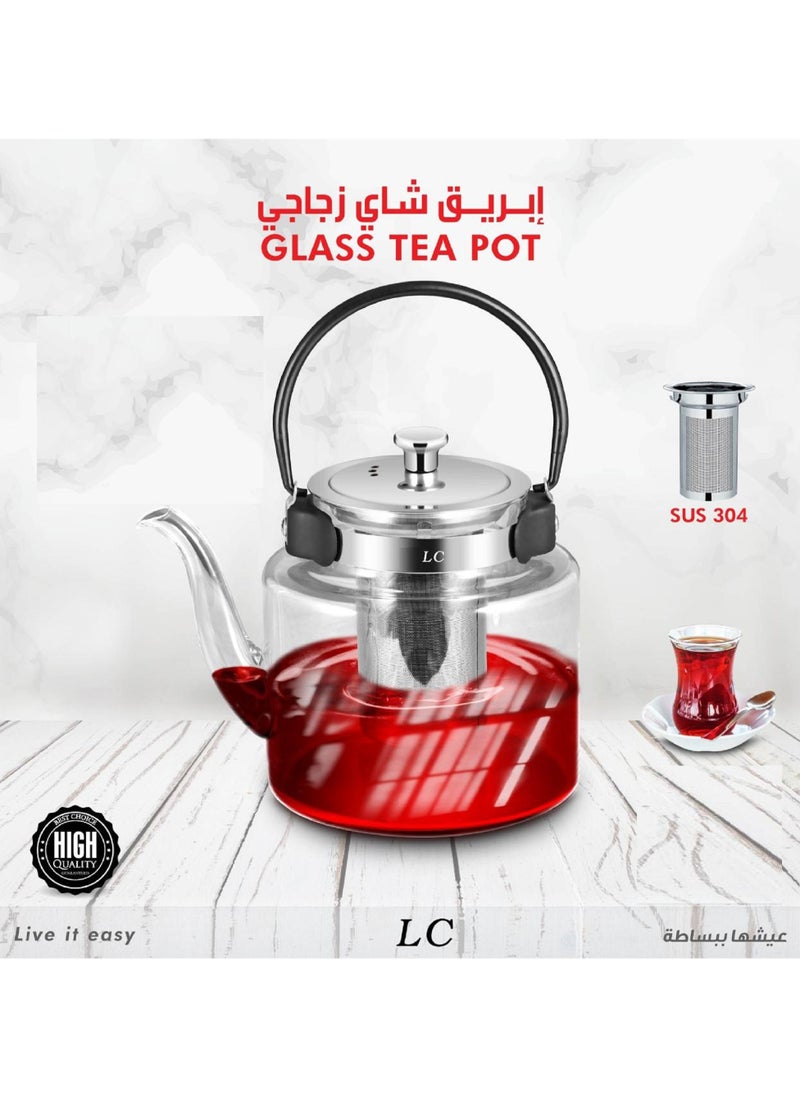 LC - Transparent High Boron Glass Teapot - Image 1