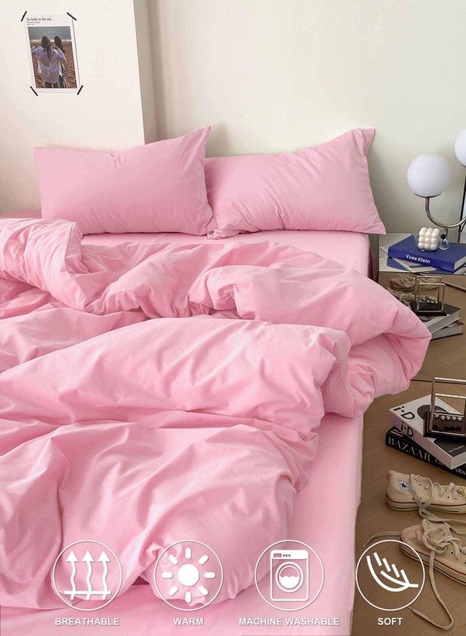 Nanko Queen Size Comforter Set Pink, All Season Soft Reversible Down Alternative Quilted Duvet Insert, Thin Lightweight Bed Bedding Sets in a Bag, Modern Style for Women Girl Teen,88 x 90 inch Plush - Image 3