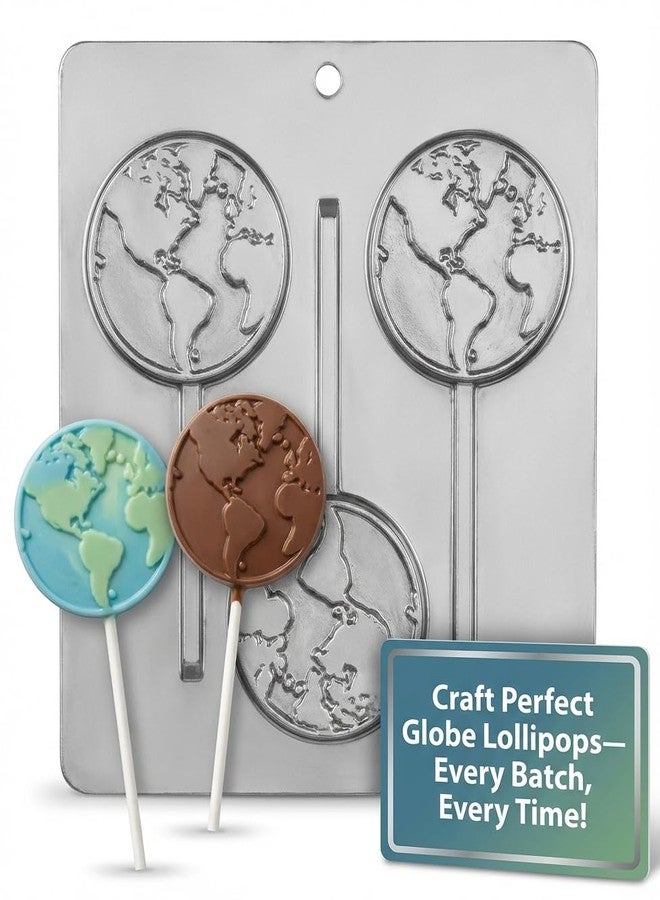 Lollipops World Earth Globe Lollipop Chocolate Candy Mold 3320-3 Cavities, 3.3" Diameter - Image 5