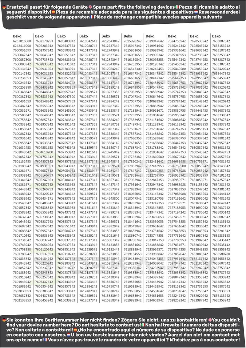 Dekarox مانع تسرب الباب السفلي المطاطي لغسالة الصحون بيكو 1882470100 - Image 3