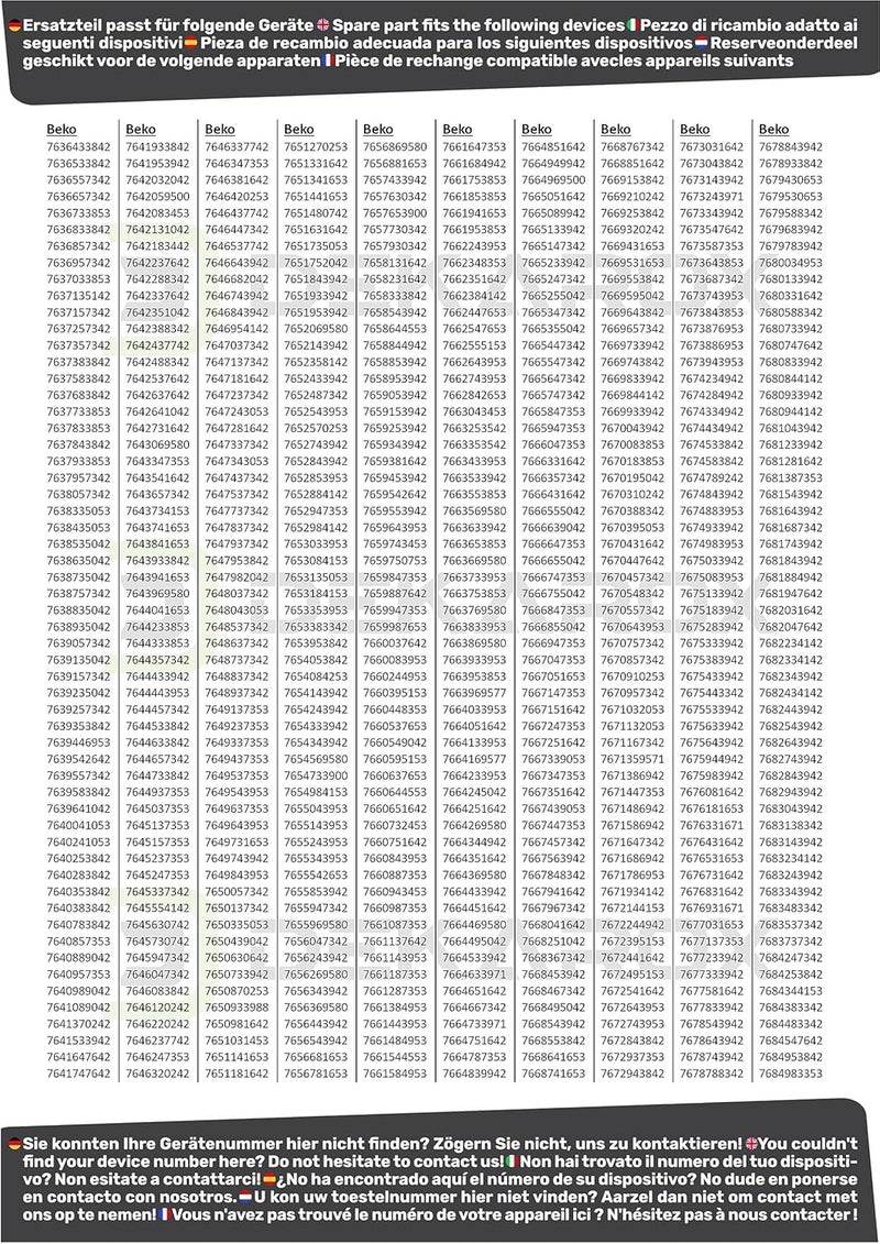 Dekarox مانع تسرب الباب السفلي المطاطي لغسالة الصحون بيكو 1882470100 - Image 4