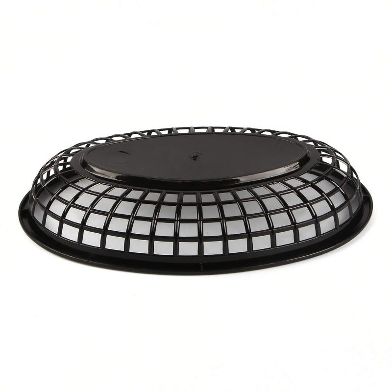 Kingrol 50 Pack Black Oval Fast Food Baskets, Food Serving Tray for Sandwiches, Burgers, Nachos, Fries, Hot Corn Dogs, Plastic Storage Basket Bin, 8-7/8 x 5-5/8 Inches - Image 3