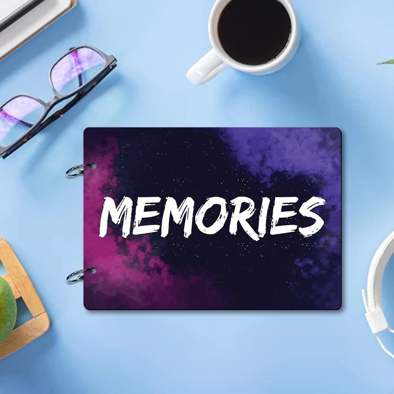 100Yellow Memories Theme Wooden Photo Album Scrapbook| 40 A4 Pages | Size : 21 Cm X 29.5 Cm|Large, Multicolor - Image 2