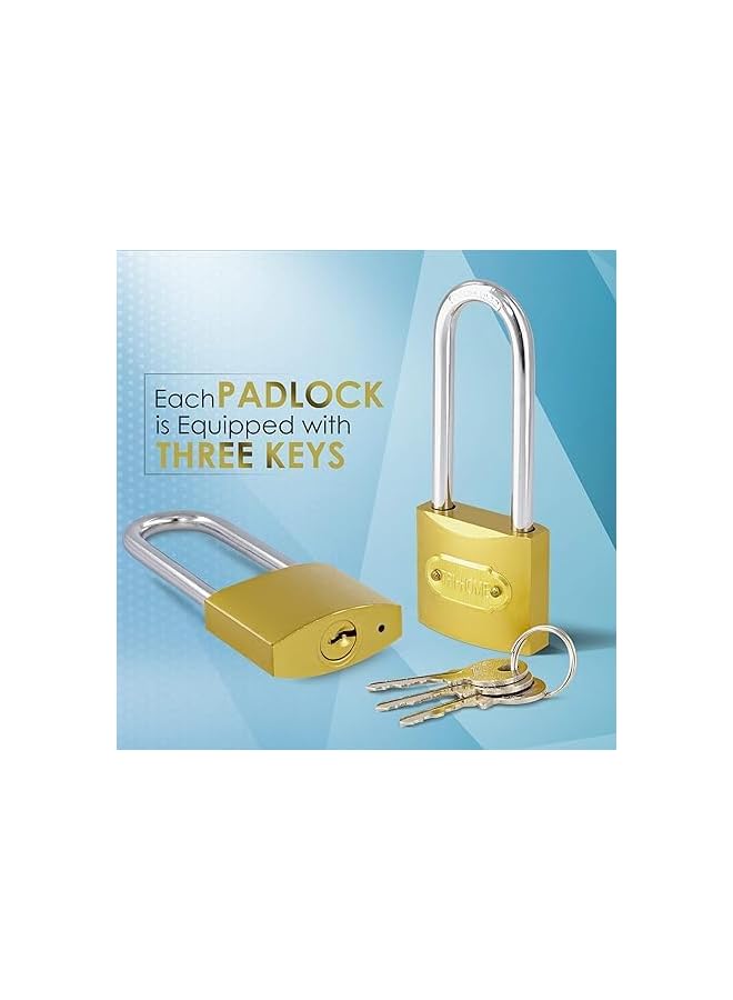 PROMASS PROMASS Long Shackle Padlock with Keys - Outdoor Security Padlock for Shed, Garage, Garden, Gate (50mm)  - Image 4
