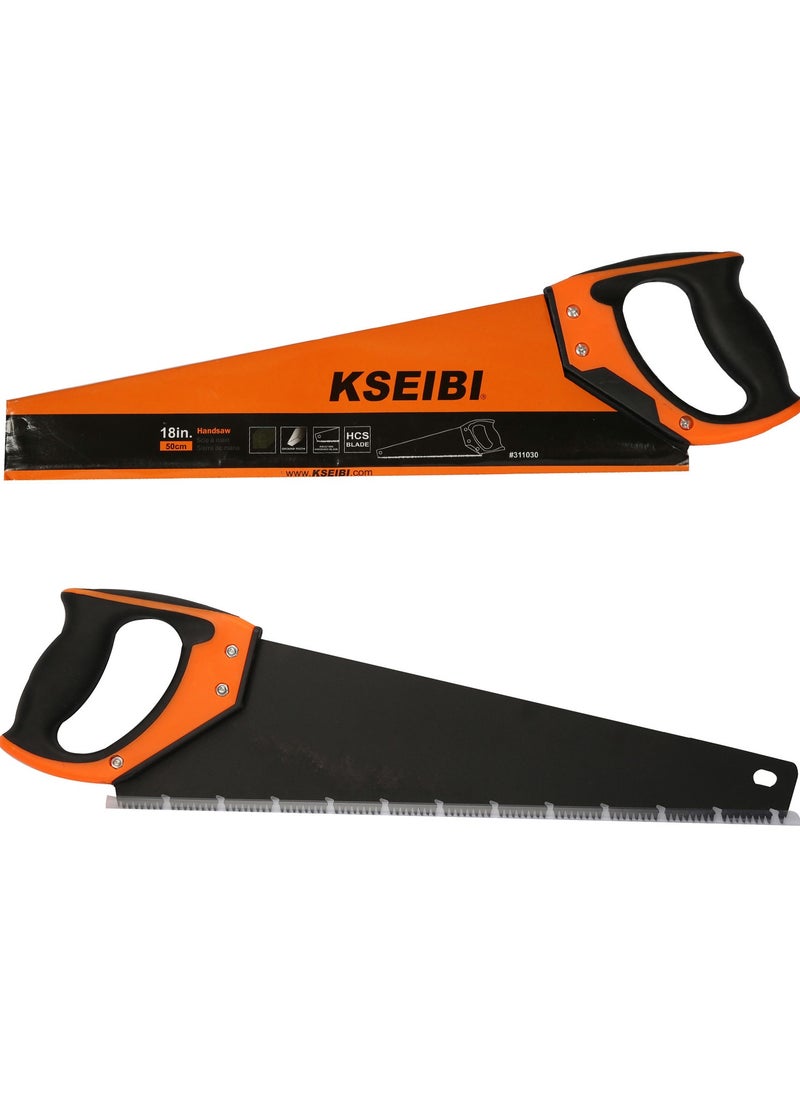KSEIBI - Hand saw with Progrip Handle, 16-Inch, Cutting Tool with Non-Slip Comfortable Handle, Perfect for Sawing, Trimming, Gardening, Drywall, Plastic Pipes, Sharp Blade, Cutting Wood, Laminate, PVC. - Image 1