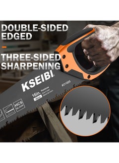 KSEIBI Hand saw with Progrip Handle, 16-Inch, Cutting Tool with Non-Slip Comfortable Handle, Perfect for Sawing, Trimming, Gardening, Drywall, Plastic Pipes, Sharp Blade, Cutting Wood, Laminate, PVC.  - Image 4