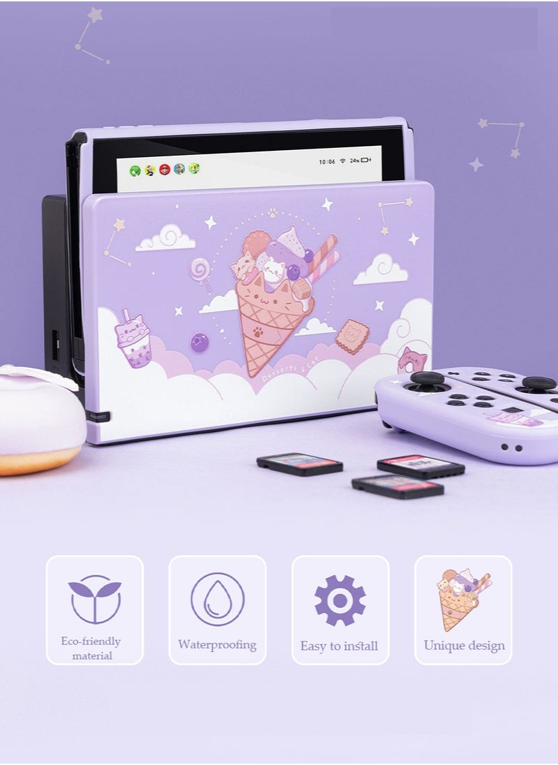 GEEKSHARE - Anti Scratch Switch Dock Cover- Hard Faceplate Sleeve Pad for Switch Dock- DIY Replacement Shell Compatible with Nintendo Switch Dock(Steamed Bun Rabbit) [video game] (Purple) - Image 1