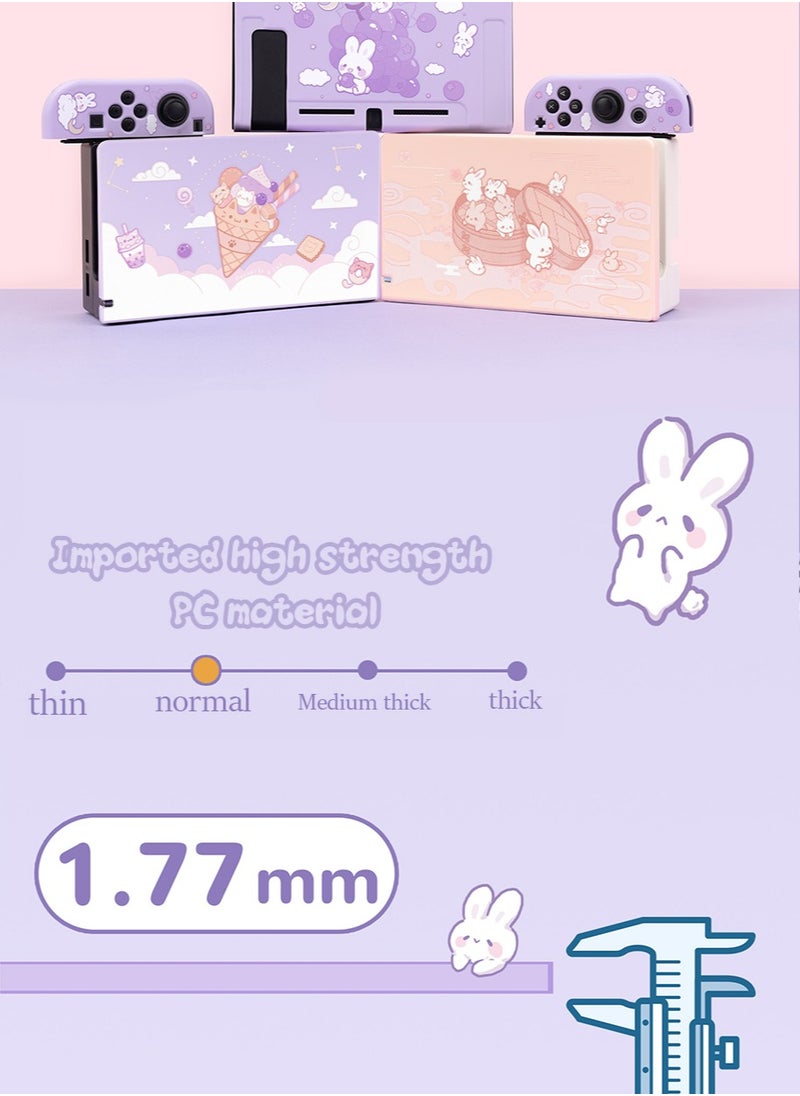 GEEKSHARE - Anti Scratch Switch Dock Cover- Hard Faceplate Sleeve Pad for Switch Dock- DIY Replacement Shell Compatible with Nintendo Switch Dock(Steamed Bun Rabbit) [video game] (Purple) - Image 1