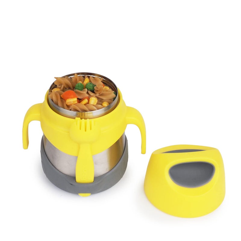 b.Box Insulated Food Jar with Spork for Toddlers | Easy Open Container for Toddlers | Stainless Steel, 5hrs + of Perfect temperatures | Dishwasher Safe, BPA Free (Lemon Sherbet, 11 oz) - Image 1