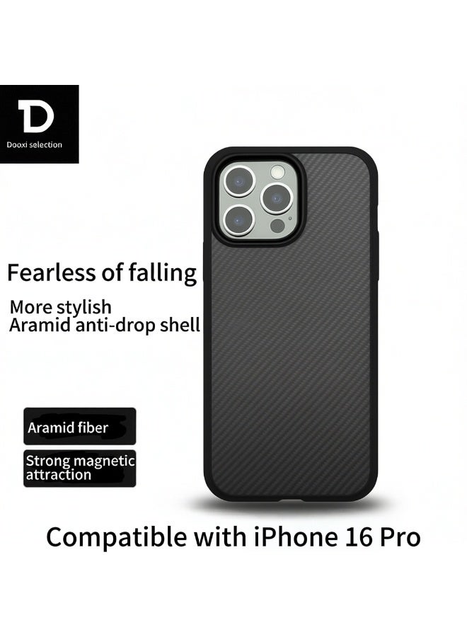 Kevlar Apple iPhone 16 Pro Protective Case (Black Grey) - Image 1