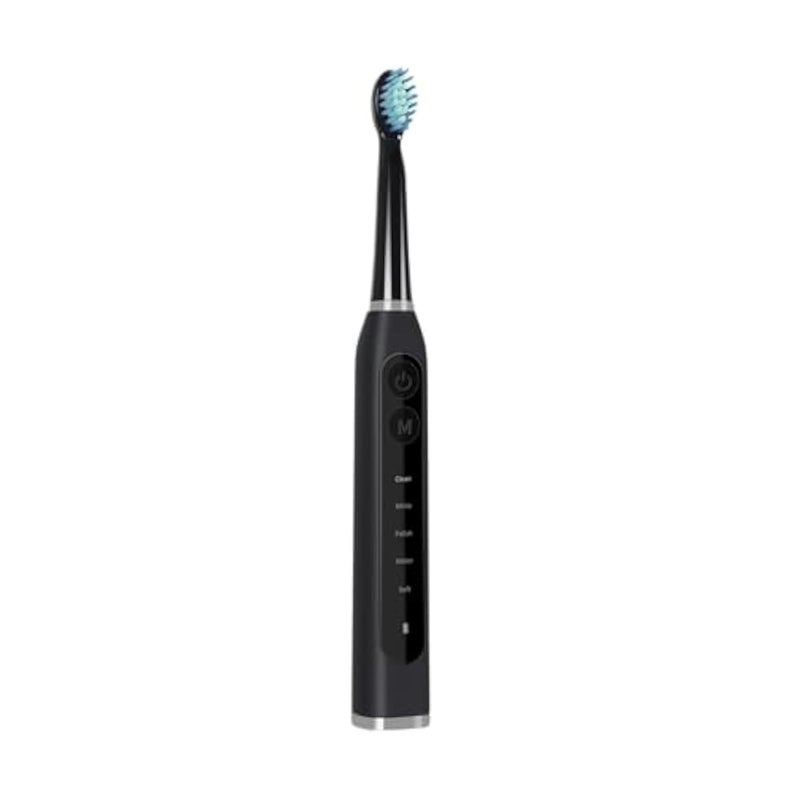 Porodo Lifestyle Electric Toothbrush, 500mAh Battery Capacity, 5 Cleaning Modes, Type-C Charging Interface, 2 Replacement Brushes, Advanced Cleaning (Black) - Image 3