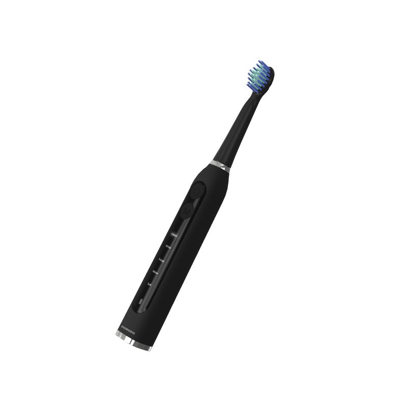 Porodo Lifestyle Electric Toothbrush, 500mAh Battery Capacity, 5 Cleaning Modes, Type-C Charging Interface, 2 Replacement Brushes, Advanced Cleaning (Black) - Image 1