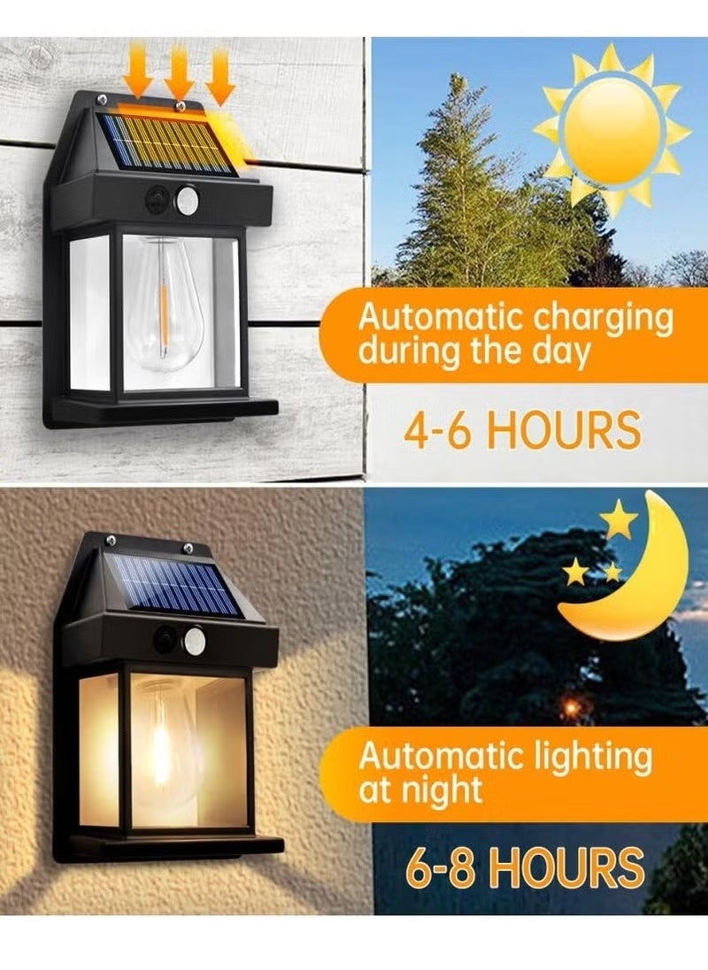 TIGER - Solar Interaction Wall Lamp – Wireless Waterproof LED Wall Sconce with Motion Sensor, Dusk-to-Dawn Auto On/Off, 3 Lighting Modes, Solar-Powered Outdoor & Indoor Wall Light for Garden, Garage, Patio, Balcony, Porch, Entryway & Home Security – White - Image 1