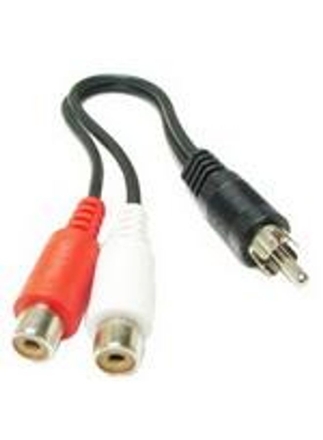 BURAQ 2 RCA AV Female To 1 RCA Male Y Splitter Video Cable Adapter, Length: 26.5cm - Image 1