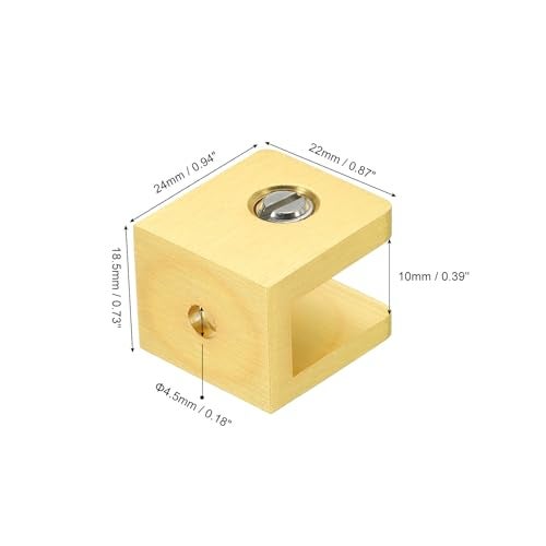 Uxcell Brass Glass Shelf Clamp 10Pcs Adjustable Bracket Support Holder for 810mm Thick Glass Gold - Image 3