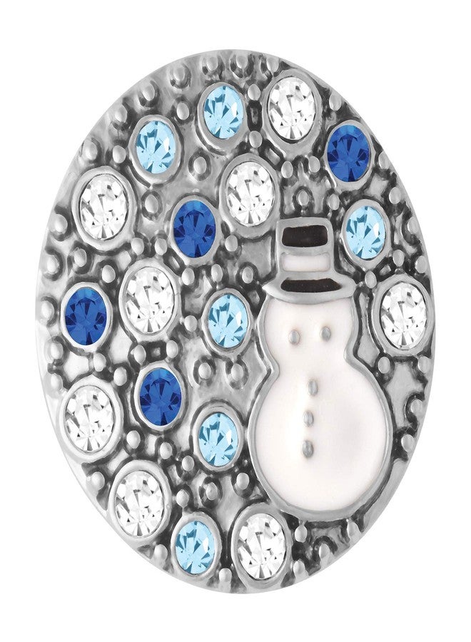 Ginger Snaps Kiss Snowman Charm Accessory | Interchangeable, Customizable & Adjustable Snap Jewelry Collection | Button Charms for Necklaces, Bracelets & Rings | Standard Size | SN19-35 - Image 1