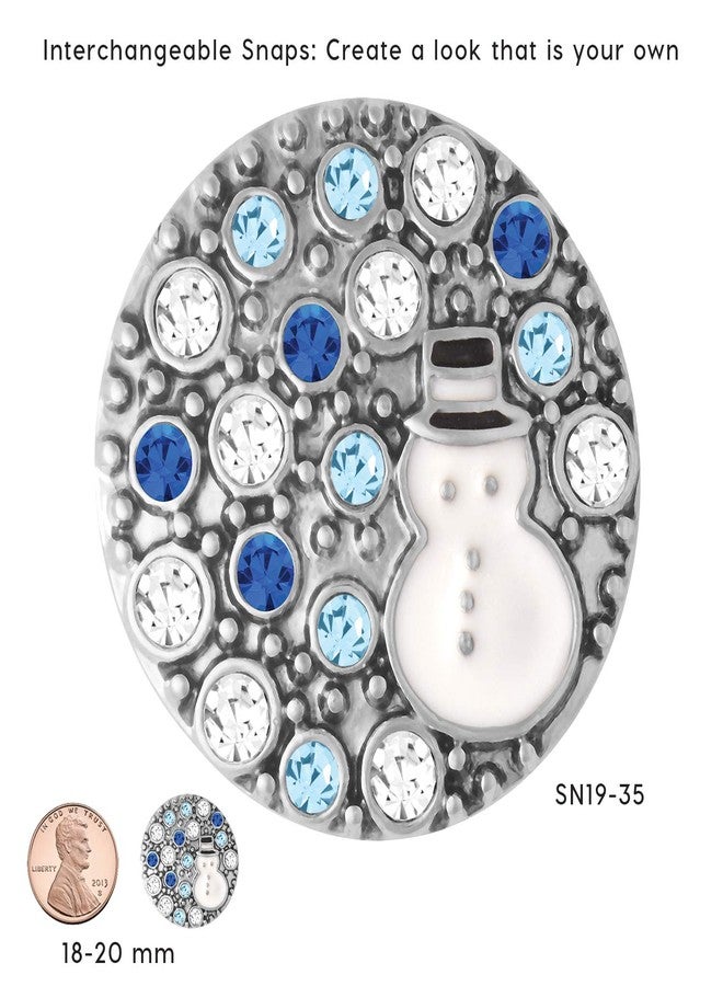 Ginger Snaps Kiss Snowman Charm Accessory | Interchangeable, Customizable & Adjustable Snap Jewelry Collection | Button Charms for Necklaces, Bracelets & Rings | Standard Size | SN19-35 - Image 2
