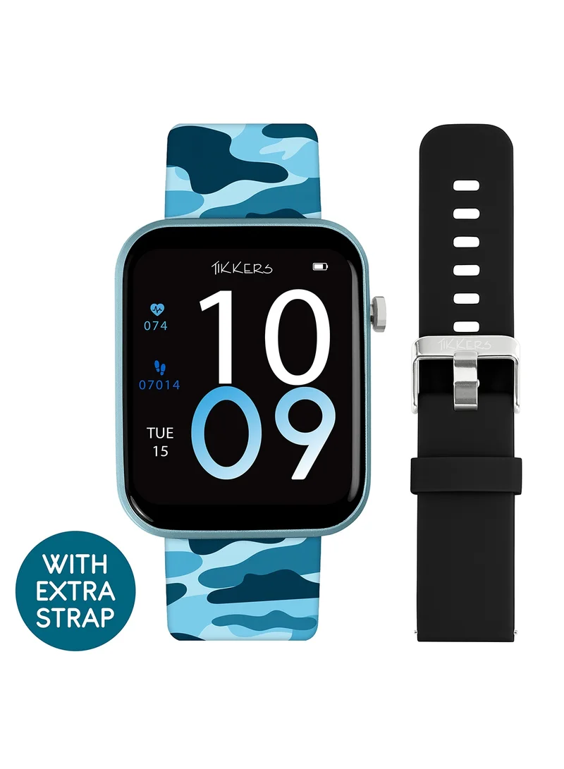 Tikkers Tikkers Smart Series 13 - Printed Blue Camo Smart Watch & Interchangeable Strap TKS13-0035-SET