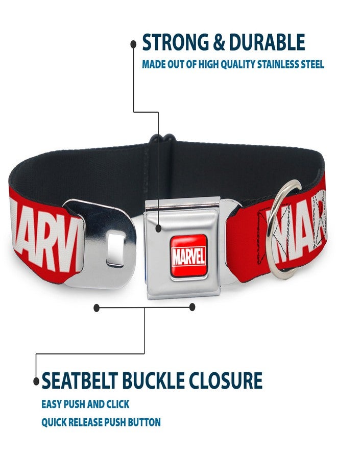 Buckle Down Buckle-Down Dog Collar Seatbelt Buckle Marvel Red Brick Logo Red White, Multi Color, 1.5" Wide - Fits 13-18" Neck - Small, DC-SB-AVE-WMC187-1.5-S - Image 4