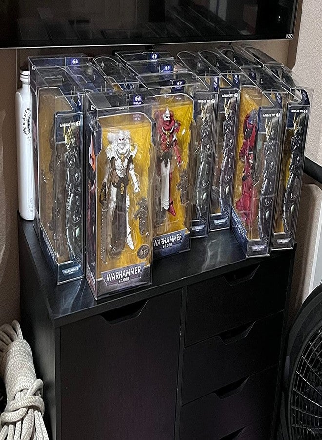 EVORETRO Action Figure Display Case Protector for McFarlane Dc Multiverse 7 in Figures, Warhammer 40k - 10 Pack - Thick 0.40mm Acid-Free PET Plastic, Sturdy, Ultra-Clear, Will Last for Years to Come - Image 2