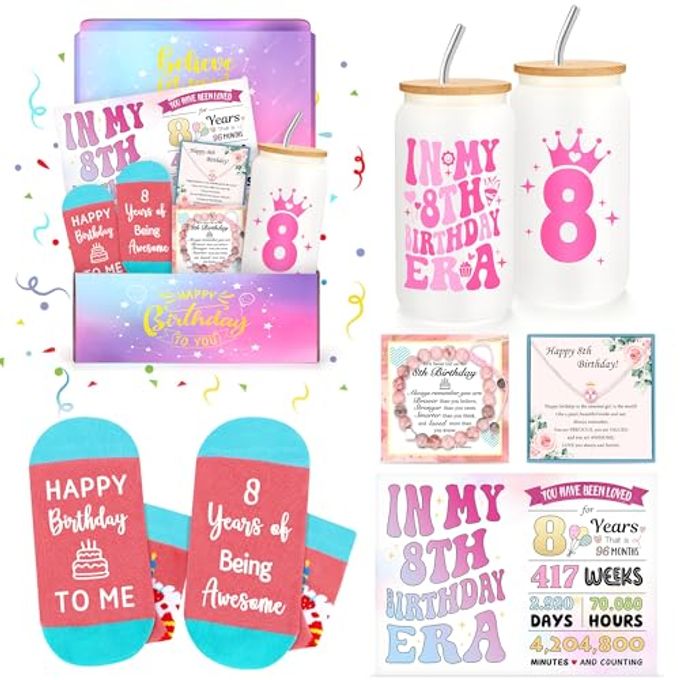 8 Year Old Girl Birthday Gift for 8 Years Old Girl Gifts Trendy 8th Birthday Gifts for Girls Cool Stuff Things Present for Eight Year Olds Girls Age 8 Gift Ideas Happy 8th Decorations Accessories