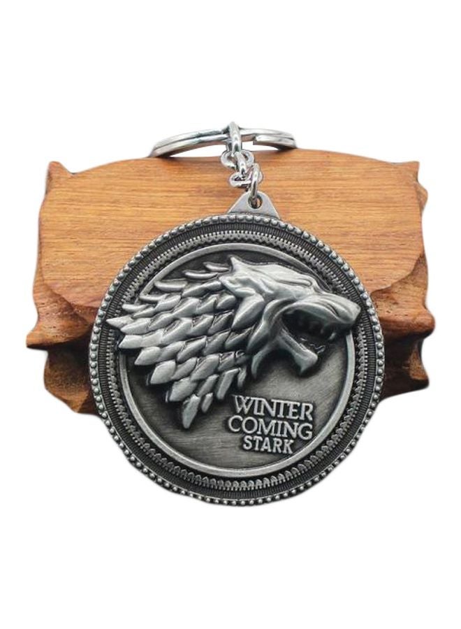NIBEMINENT Game Of Thrones Stark Designed Keychain Black/Silver