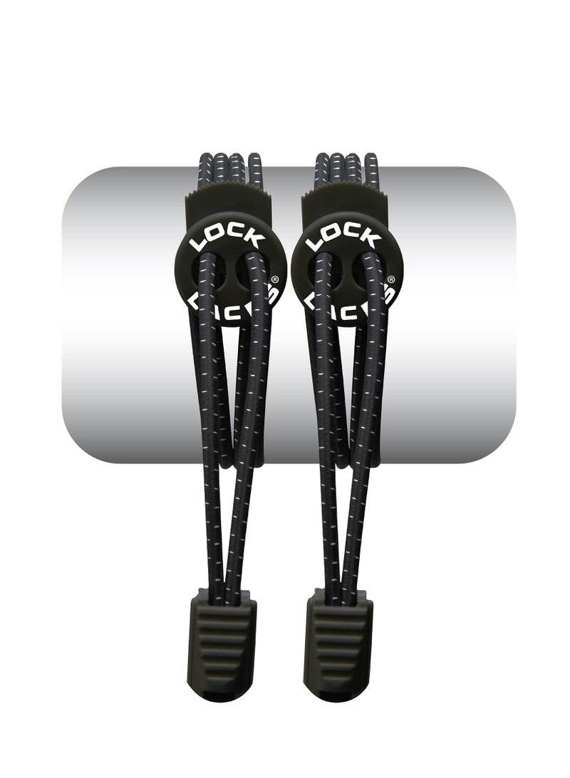 Lock Laces, Elastic No Tie Shoelaces, One Size Fits All, for Kids and Adults, Elastic No Tie Shoe Laces - Image 1
