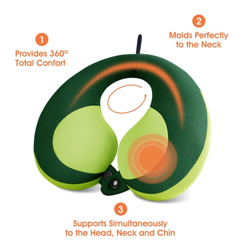 INFANZIA Kids Chin Supporting Travel Neck Pillow, Helps Support Head and Neck, Comfortably Designed for Head, Neck, and Chin Support - Gifts for Toddler/Child/Kids, Green - Image 4