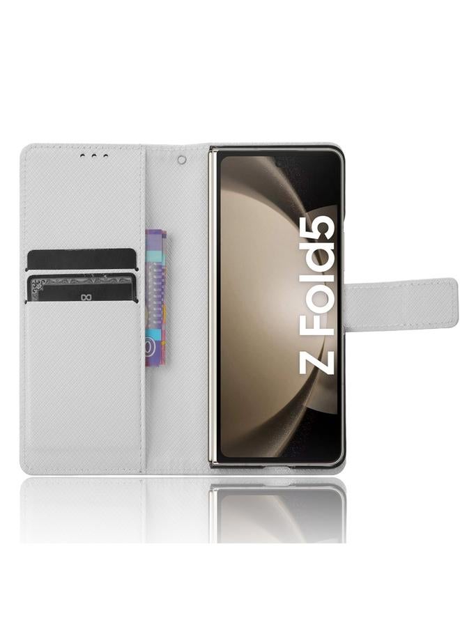 اس-توب جراب لهاتف Samsung Galaxy Fold5 مصنوع من الجلد بتصميم ماسي مع فتحة قلم - Image 4