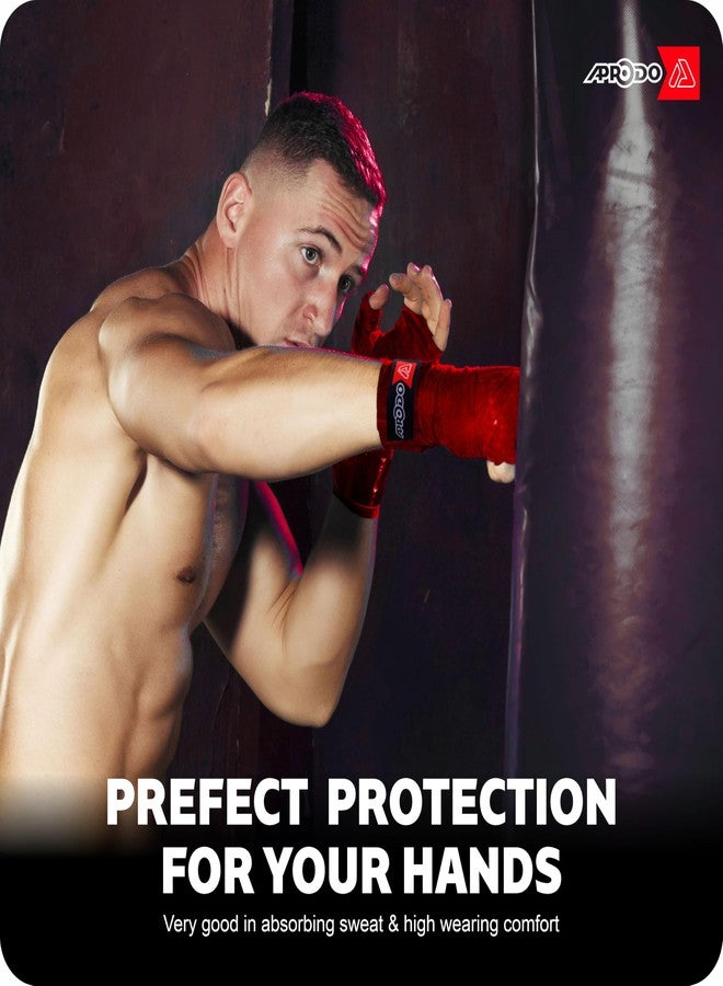 APRODO Boxing Hand Wraps Perfect Spandex Elastic Stretch for Men & Women (Maroon, (120") 3.0m) - Image 3