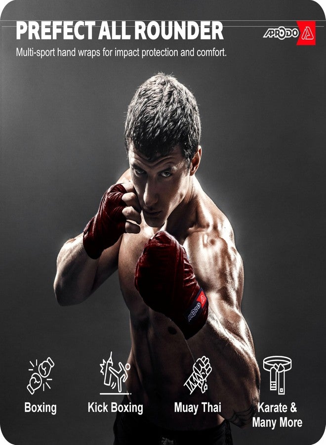 APRODO Boxing Hand Wraps Perfect Spandex Elastic Stretch for Men & Women (Maroon, (120") 3.0m) - Image 4