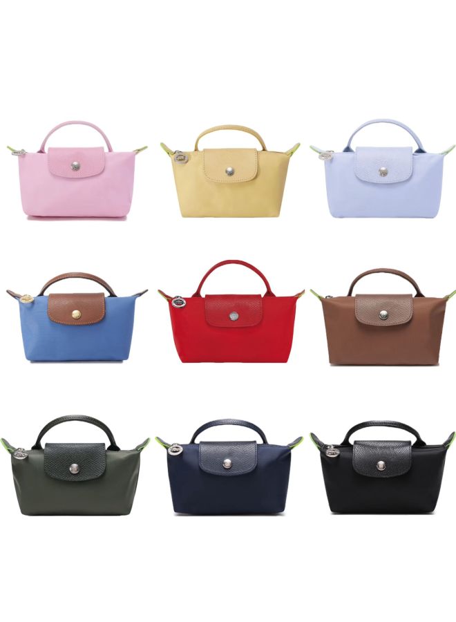 French Dragon Bag Mini Dumpling Bag Tote Bag Mini Bag Mobile Phone Bag Crossbody Bag Handbag Women's Shoulder Bag-Color:Classic Diamond Blue-Size:Mini Single Bag + Punch-free Shoulder Strap - Image 4