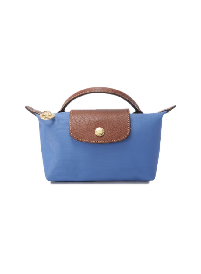French Dragon Bag Mini Dumpling Bag Tote Bag Mini Bag Mobile Phone Bag Crossbody Bag Handbag Women's Shoulder Bag-Color:Classic Diamond Blue-Size:Mini Single Bag + Punch-free Shoulder Strap - Image 1
