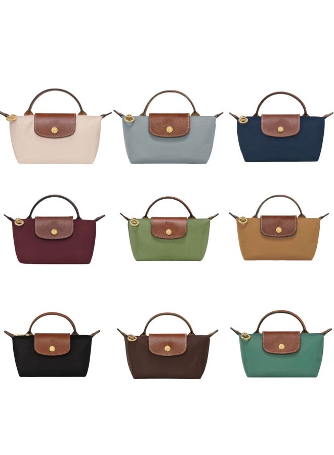 French Dragon Bag Mini Dumpling Bag Tote Bag Mini Bag Mobile Phone Bag Crossbody Bag Handbag Women's Shoulder Bag-Color:Classic Diamond Blue-Size:Mini Single Bag + Punch-free Shoulder Strap - Image 3