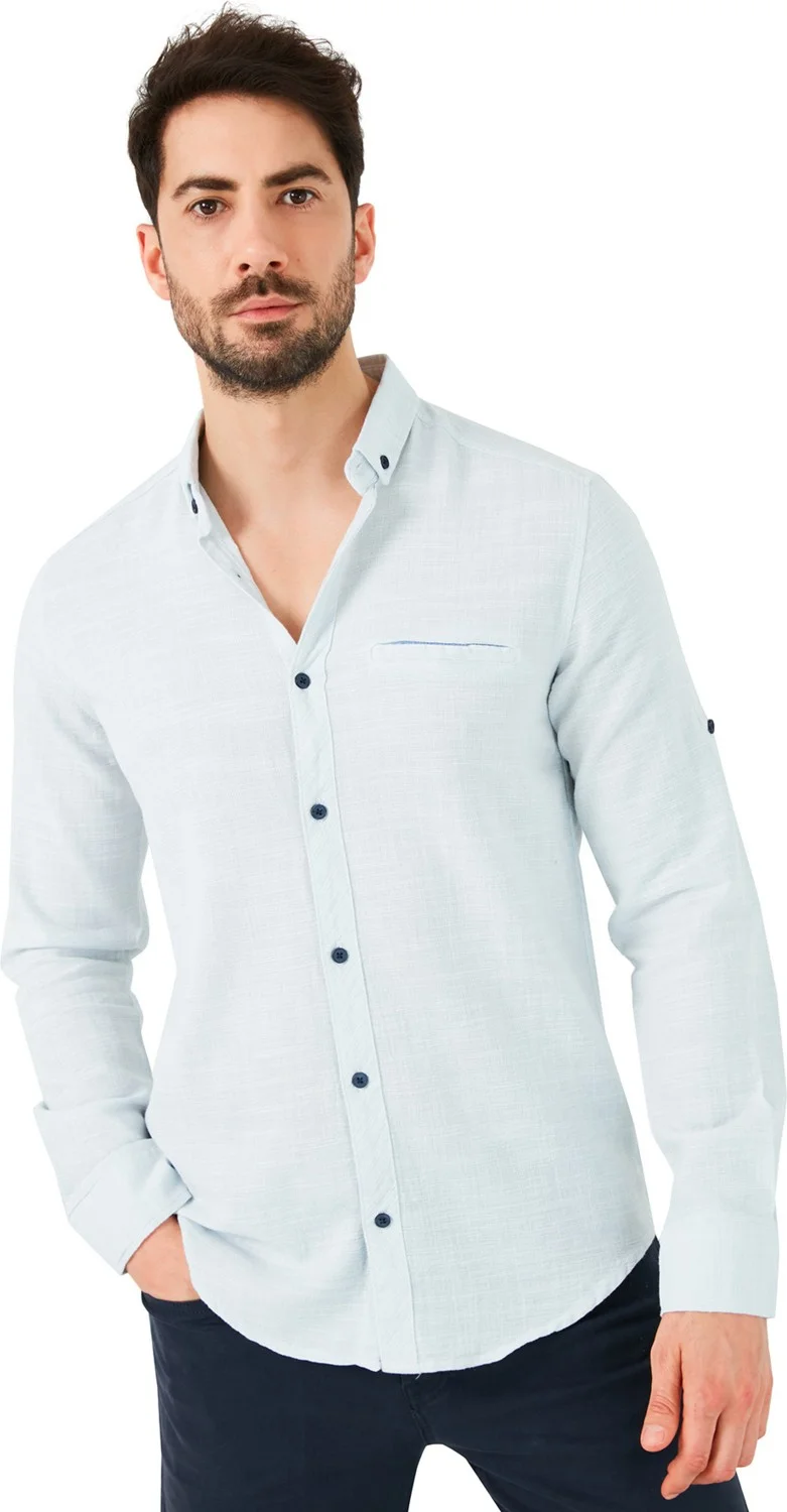 Buratti 100% Cotton Slim Fit Long Sleeve Shirt Men's Shirt CF21S111498