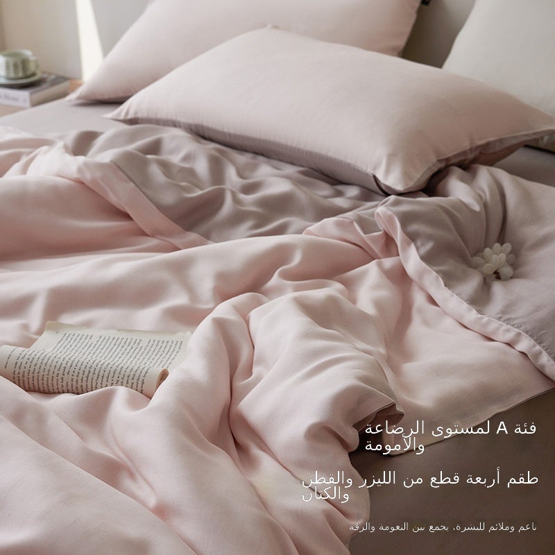 مجموعة مفارش سرير صيفية - رمادي أرجواني دخاني - جير - Image 2