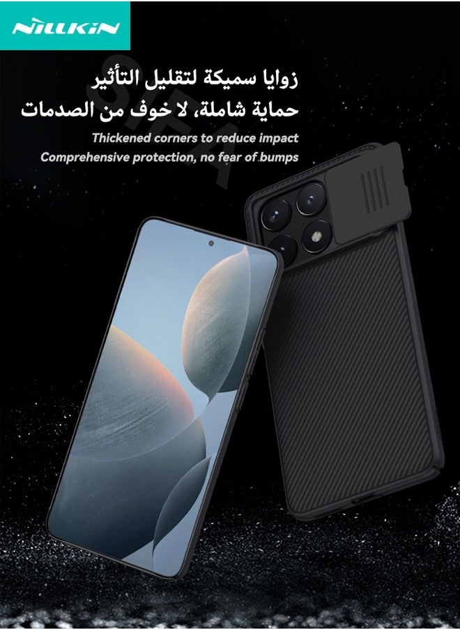 نيلكين حافظة هاتف Xiaomi POCO X6 Pro، تصميم حافظة كاميرا منزلق، غطاء خلفي للهاتف مقاوم للصدمات بتغطية كاملة للجسم بزاوية 360 درجة، حافظة واقية مضادة للسقوط والخدش وبصمات الأصابع لهاتف Xiaomi POCO X6 Pro 5G  - Image 5